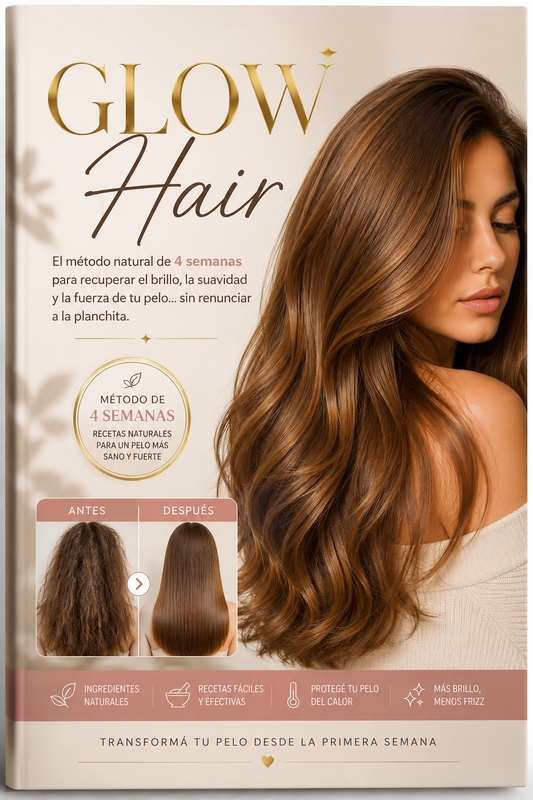 GLOW HAIR - El método natural de 4 semanas para recuperar el brillo, la suavidad y la fuerza de tu pelo... sin renunciar a la planchita.